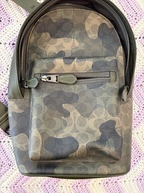 Coach Green Camo Sling Backpack